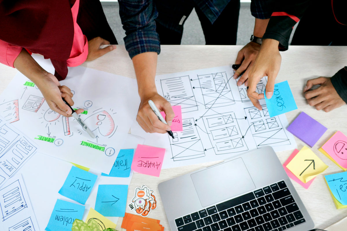 People designing web sites